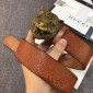 Replica Gucci Lion Head Brown leather belt ASS02415