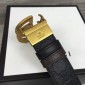 Replica GG Gucci Black leather buckle belt ASS02427