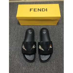 High Quality Fendi black slide sandal with master eyes GO_FD001