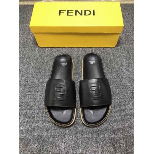 High Quality Fendi black slide sandal with FF design GO_FD003