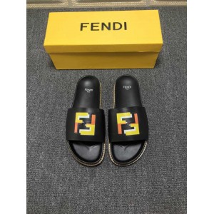 High Quality Fendi black slide sandal with FF design GO_FD012