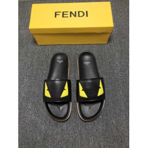 High Quality Fendi black slide sandal with yellow master eyes GO_FD014