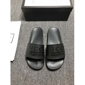 High Quality Gucci Black slide sandal With Gucci rubber GO_GC035