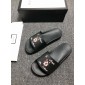 Replica High Quality Gucci Black slide sandal With White rubber and Dog Design GO_GC036