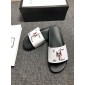 Replica High Quality Gucci Black slide sandal With white rubber and Dog Design GO_GC037