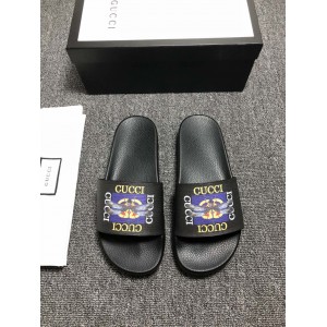 High Quality Gucci black slide sandal With GG Design GO_GC038