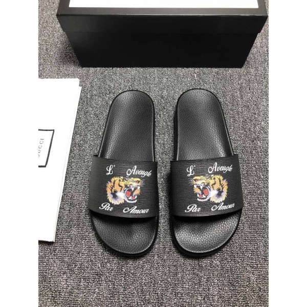 High Quality Gucci black slide sandal with tiger design GO_GC043