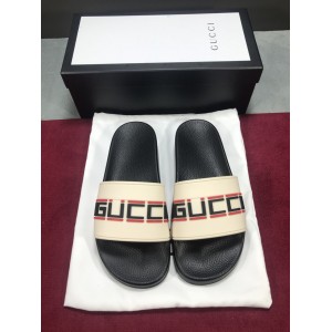 High Quality Gucci slide sandal White rubber with red and black Gucci stripe GO_GC045