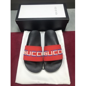 High Quality Gucci slide sandal red rubber with red and black Gucci stripe GO_GC046