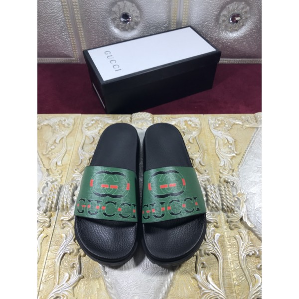 High Quality Gucci Green and Black Rubber slide sandal GO_GC001