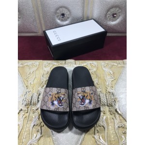 High Quality Gucci Black Rubber slide sandal With Tigers GO_GC009