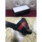 Replica High Quality Gucci Black Rubber slide sandal With Web GO_GC010