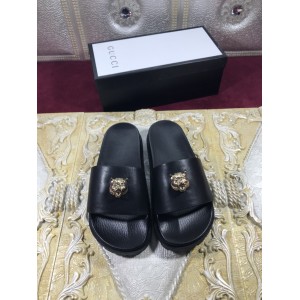 High Quality Gucci Black slide sandal With Golden Tiger GO_GC018