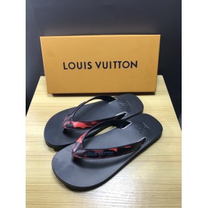 High Quality Louis Vuitton molitor red rubber thong slide sandal GO_LV002