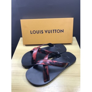 High Quality Louis Vuitton molitor red rubber thong slide sandal GO_LV005