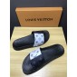 Replica High Quality Louis Vuitton Mule in black and white Monogram rubber GO_LV011