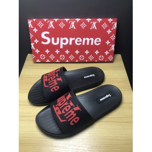 High Quality Louis Vuitton x Supreme black slide sandal GO_LV013