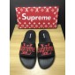 Replica High Quality Louis Vuitton x Supreme black slide sandal GO_LV013