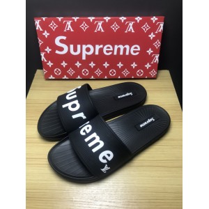 High Quality Louis Vuitton x Supreme black slide sandal GO_LV016