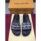 Replica High Quality Louis Vuitton x Supreme black slide sandal GO_LV019