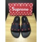 Replica High Quality Louis Vuitton x Supreme black slide sandal GO_LV021