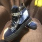 Replica Giuseppe Zanotti Blue velvet and silver bimetal plaque with black sole high-top Perfect sneakers MS03027