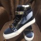 Replica Giuseppe Zanotti Blue velvet and silver bimetal plaque with black sole high-top Perfect sneakers MS03030