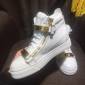 Replica Giuseppe Zanotti White and gold bimetal plaque with white sole high-top Perfect sneakers MS03033