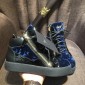 Replica Giuseppe Zanotti Blue suede double zip and black sole high-top Perfect sneakers MS03034