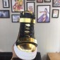 Replica Giuseppe Zanotti Gold embossed and gold bimetal plaque and white sole high-top Perfect sneakers MS03035