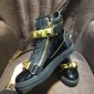 Replica Giuseppe Zanotti Black and gold bi-metal spikes and black sole high-top Perfect sneakers MS03037