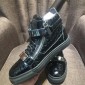 Replica Giuseppe Zanotti Black embossed and silver bimetal plaque and black sole high-top Perfect sneakers MS03038