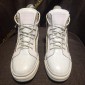 Replica Giuseppe Zanotti White embossed bi-metal zip and white sole high-top Perfect sneakers MS03043