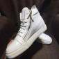 Replica Giuseppe Zanotti White embossed bi-metal zip and white sole high-top Perfect sneakers MS03043