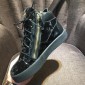 Replica Giuseppe Zanotti Black velvet bi-metal zip and black sole high-top Perfect sneakers MS03045