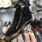 Replica Giuseppe Zanotti Black and diamond embellished detail with gold sole high-top Perfect sneakers MS03049