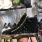 Replica Giuseppe Zanotti Black and diamond embellished detail with gold sole high-top Perfect sneakers MS03049