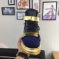 Replica Giuseppe Zanotti Blue and gold bimetal plaque with gold sole high-top Perfect sneakers MS03051