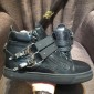 Replica Giuseppe Zanotti Black and black bi-metal plaque with black sole high-top Perfect sneakers MS03064