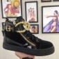 Replica Giuseppe Zanotti Black suede and gold chain detail with black sole high-top Perfect sneakers MS03066