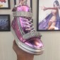 Replica Giuseppe Zanotti Pink and masonry bi-metal plaque with silver sole high-top Perfect sneakers MS03068