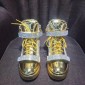 Replica Giuseppe Zanotti Gold and masonry bi-metal plaque with golden soles high-top Perfect sneakers MS03069