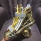 Replica Giuseppe Zanotti Gold and masonry bi-metal plaque with golden soles high-top Perfect sneakers MS03069