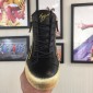 Replica Giuseppe Zanotti Black and gold details with gold soles high-top Perfect sneakers MS03073