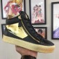 Replica Giuseppe Zanotti Black and gold details with gold soles high-top Perfect sneakers MS03073