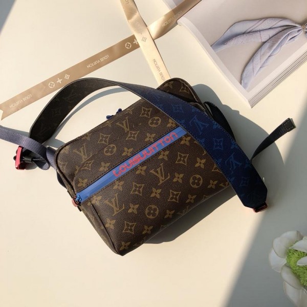 Louis Vuitton Luxury M43843 BAG brown-pacific blue messenger bag LV04BM186