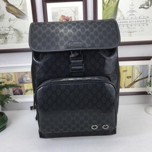 Gucci Perfect Quality black back pack with gloss and Gucci Perfect Quality straps GC06BM113