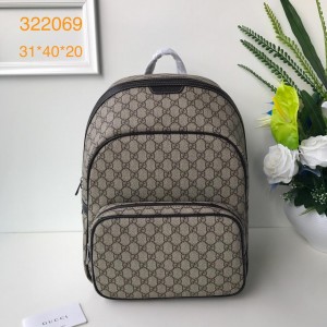 Gucci Perfect Quality brown back pack with black trims and straps GC06BM117