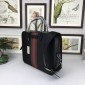 Replica Gucci Perfect Quality mate black hand bag with Gucci Perfect Quality stripe GC06BM121