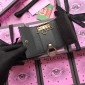 Replica Gucci Perfect Quality plain black key pouch with golden metallic key holders GC07WM008